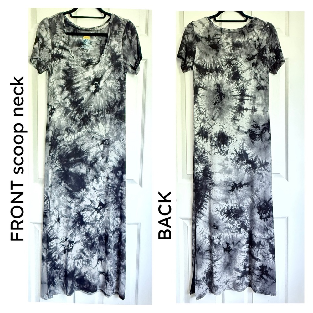 C&C California | Tie-Dye, Scoop Neck, Maxi Dress with Dual Leg Slits